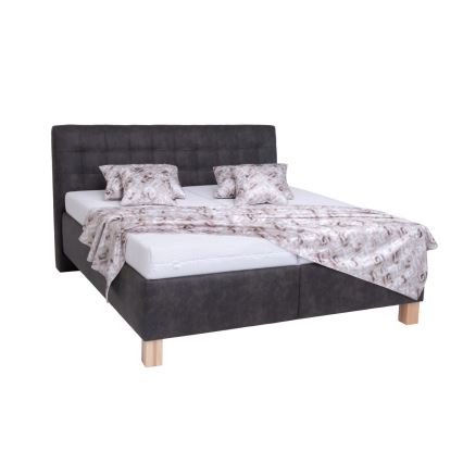 VIOLET Upholstered Bed with Storage, No Mattress, 180x200 cm, Dark Grey