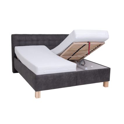 VIOLET Upholstered Storage Bed (without Mattress), 160 x 200 cm, Dark Grey