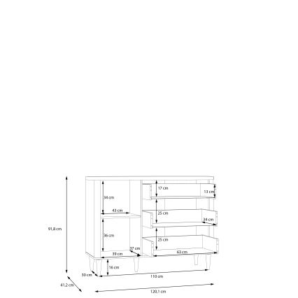 VIRO Chest of Drawers in Brown/Beige