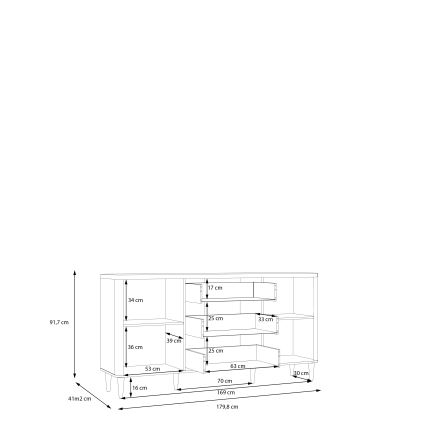 VIRO Chest of Drawers in Brown/Beige