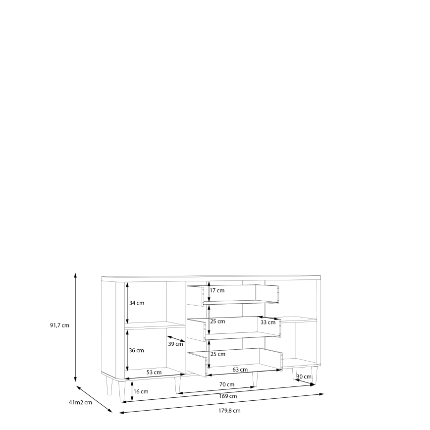 VIRO Chest of Drawers in Brown/Beige