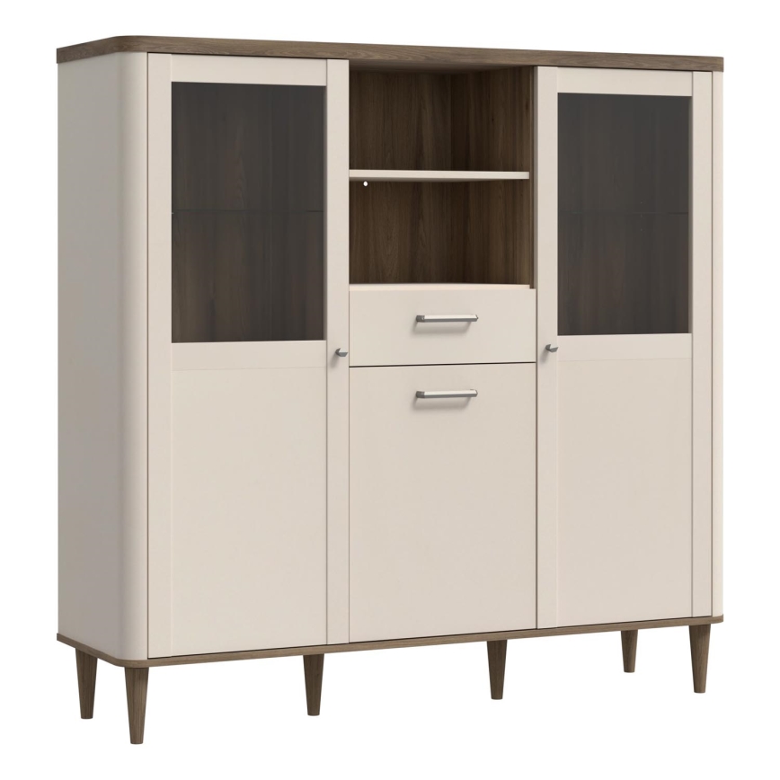 VIRO Display Cabinet, Brown/Beige