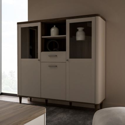 VIRO Display Cabinet, Brown/Beige