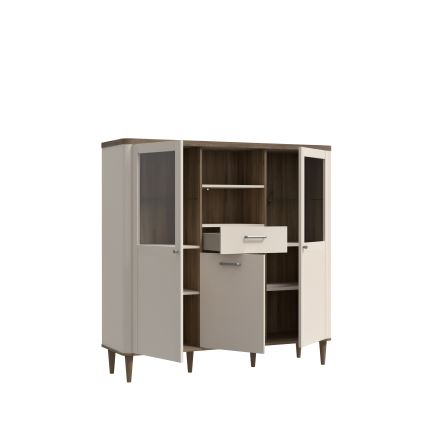 VIRO Display Cabinet, Brown/Beige