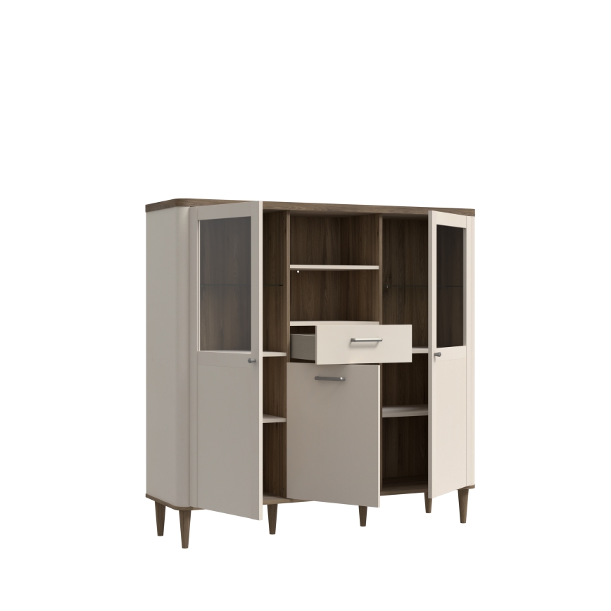 VIRO Display Cabinet, Brown/Beige