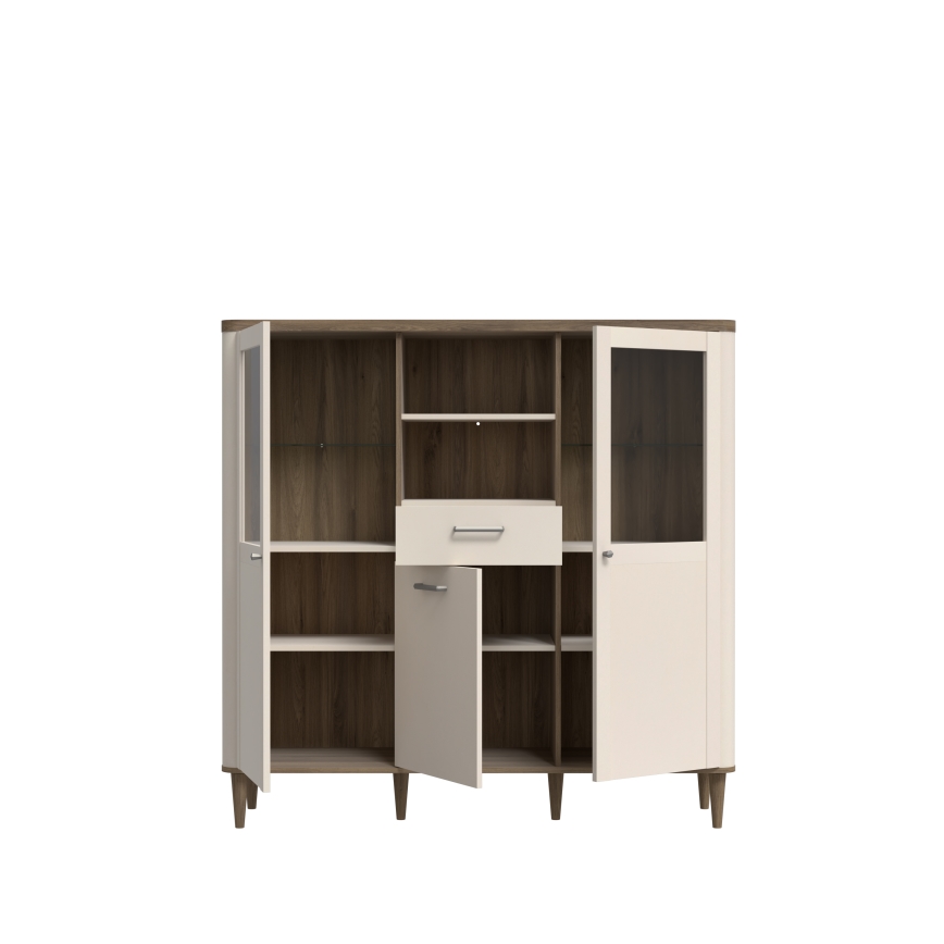 VIRO Display Cabinet, Brown/Beige