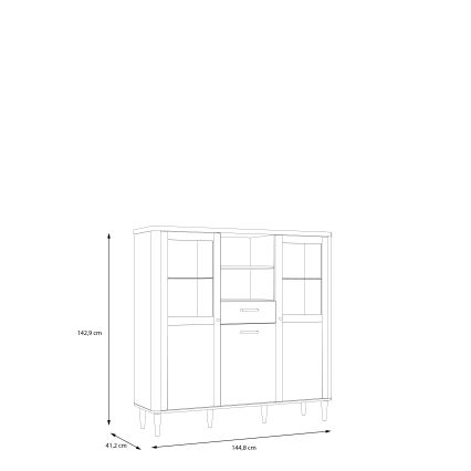 VIRO Display Cabinet, Brown/Beige
