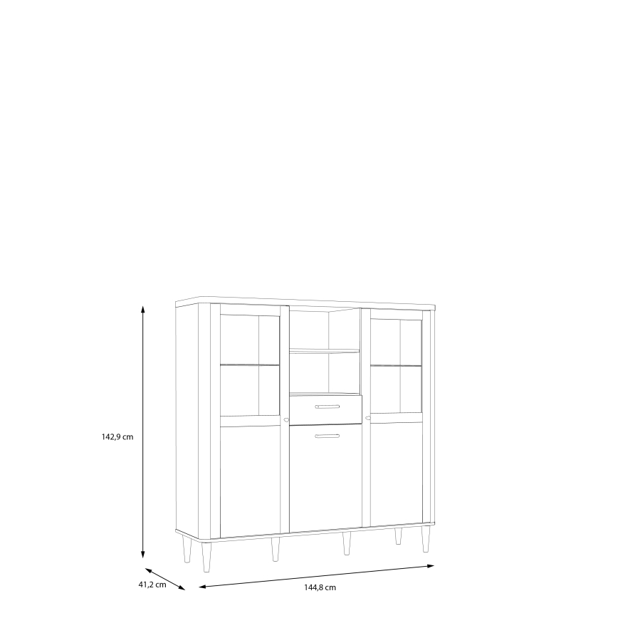 VIRO Display Cabinet, Brown/Beige