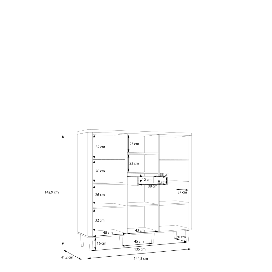 VIRO Display Cabinet, Brown/Beige