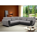 VISEU L-shaped right-hand corner sofa bed with storage, gray/black