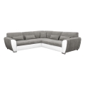 VISEU Left-Facing L-Shaped Corner Sofa Bed with Storage, Grey/White