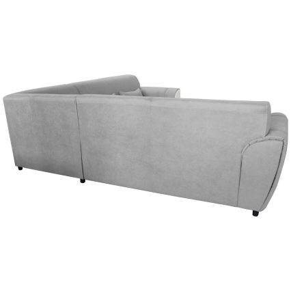 VISEU Left-hand L-shaped Sofa Bed with Storage Compartment, Grey/White