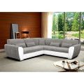 VISEU Right-Hand L-Shaped Corner Sofa Bed with Storage – Grey/White