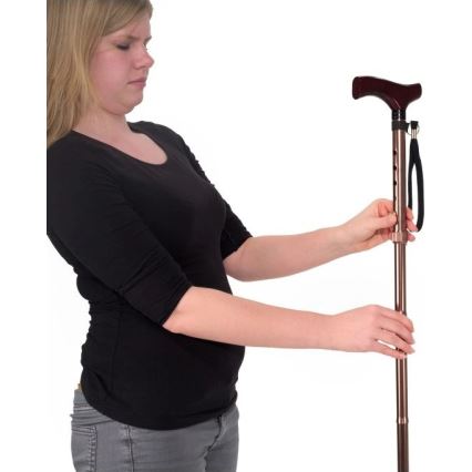 Vitility - 92 cm Folding Walking Stick, Brown