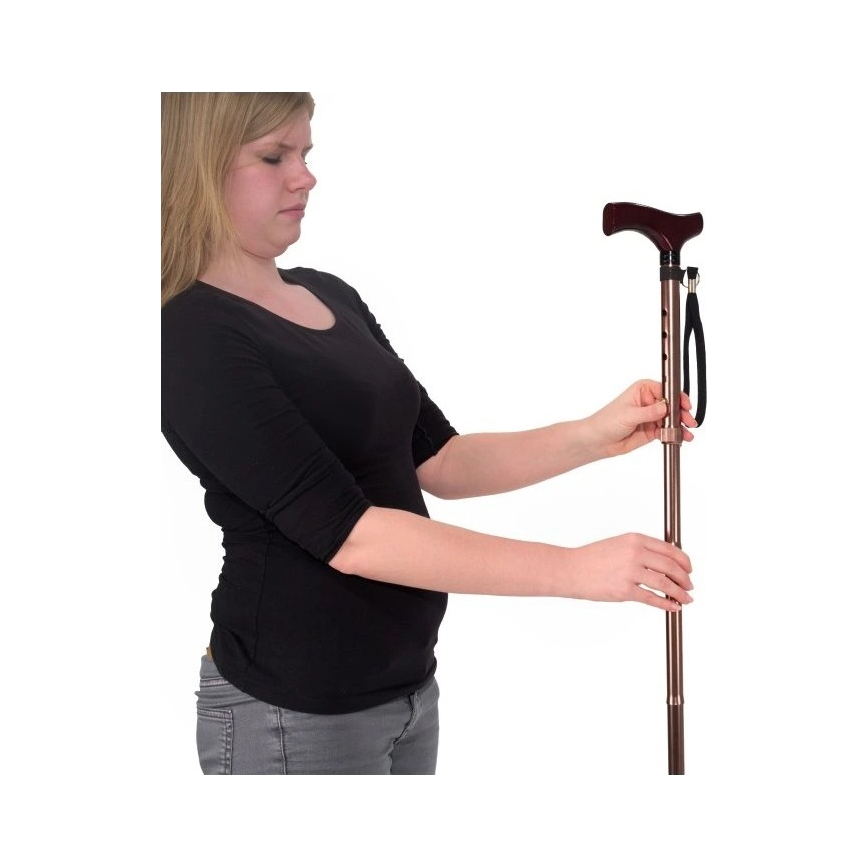 Vitility - 92 cm Folding Walking Stick, Brown