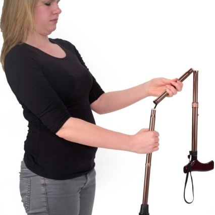 Vitility - 92 cm Folding Walking Stick, Brown