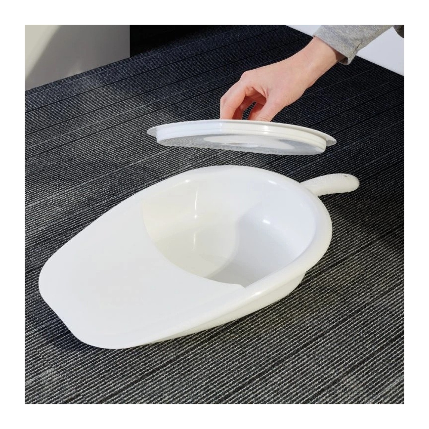 Vitility - Bedside Commode with Lid, White