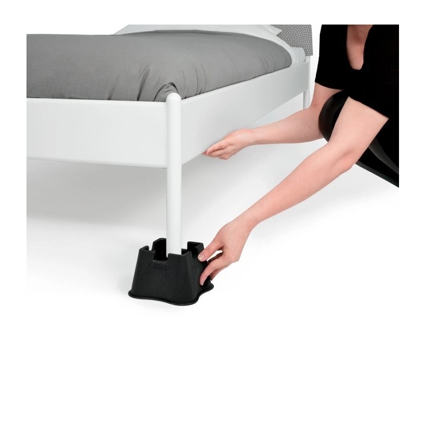 Vitility - Set of 4 Bed Risers, 7 cm, Black