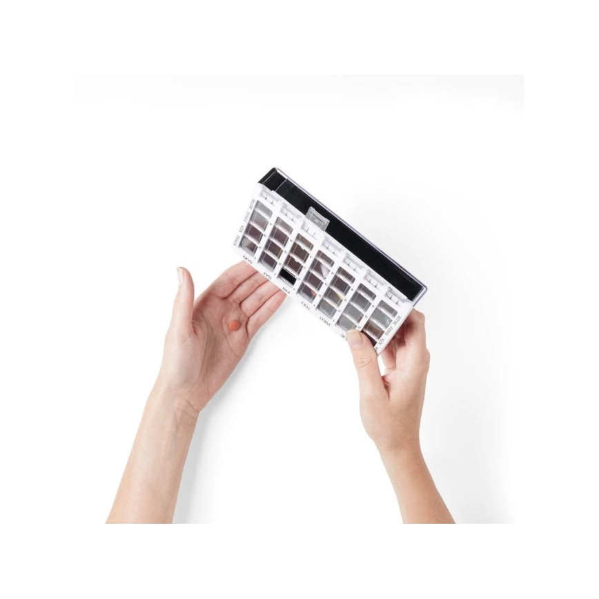 Vitility - Weekly Pill Organizer, White/Black