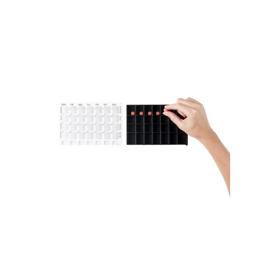 Vitility - Weekly Pill Organizer, White/Black