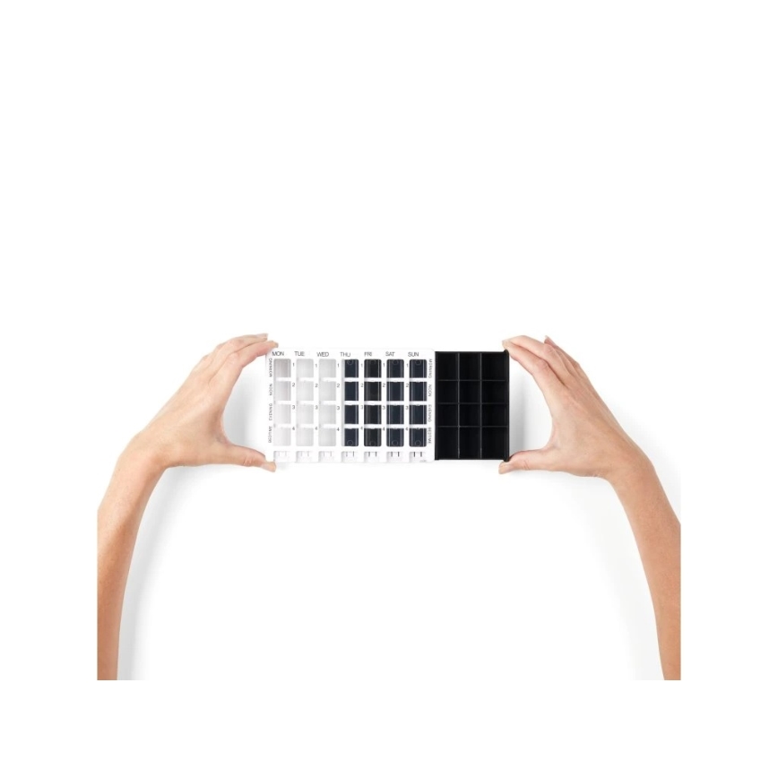 Vitility - Weekly Pill Organizer, White/Black