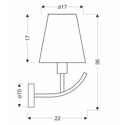VITORIA Wall Lamp 1xE14/40W/230V, Yellow/Brass