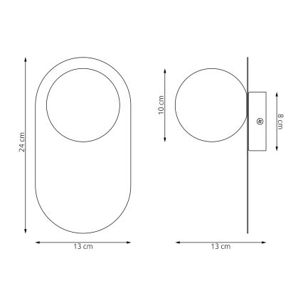 VIVA wall lamp 1xG9/8W/230V grey