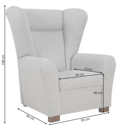 VIVA Wingback Armchair, Grey