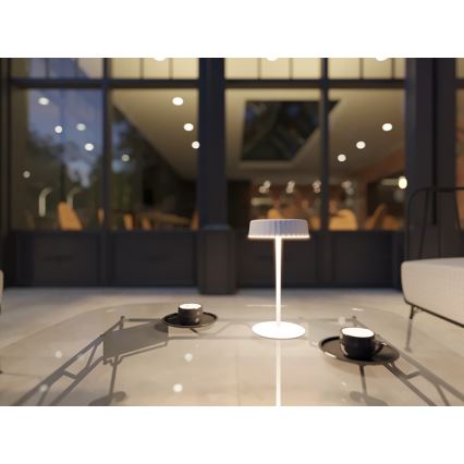 VIVIEN Dimmable LED Solar Rechargeable Table Lamp, LED/3W/5V, 2700K, 1600 mAh, IP54, White