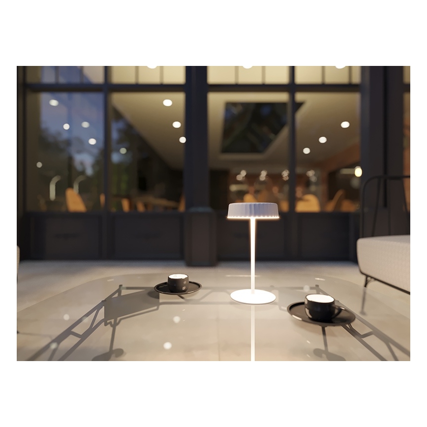 VIVIEN Dimmable LED Solar Rechargeable Table Lamp, LED/3W/5V, 2700K, 1600 mAh, IP54, White