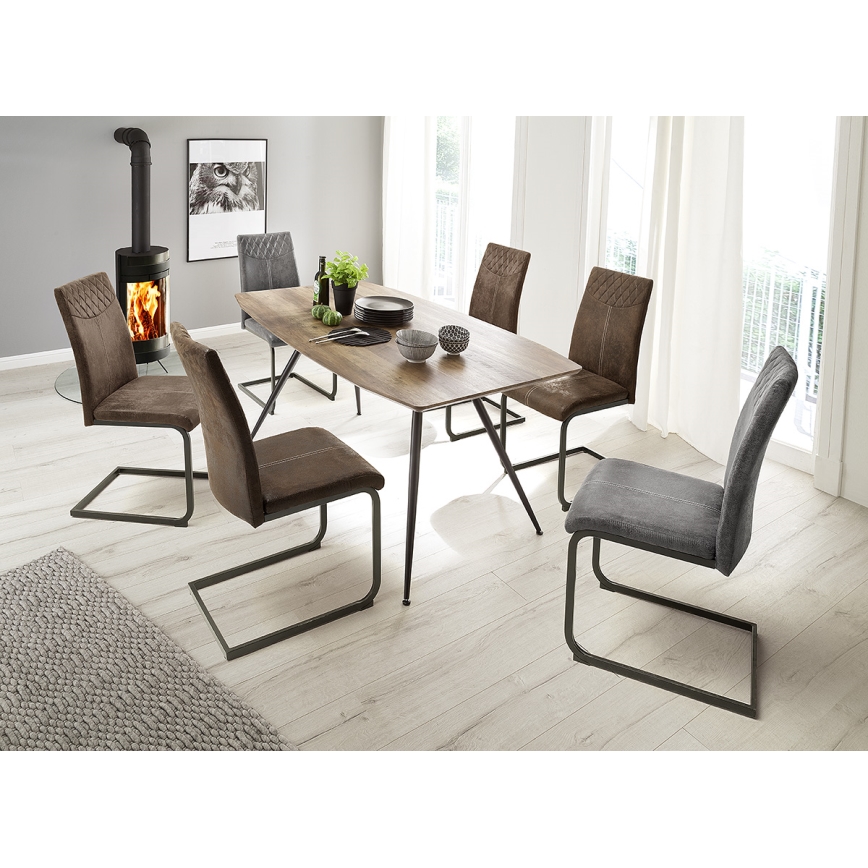 VIVIEN Dining Chairs - Set of 4, Anthracite
