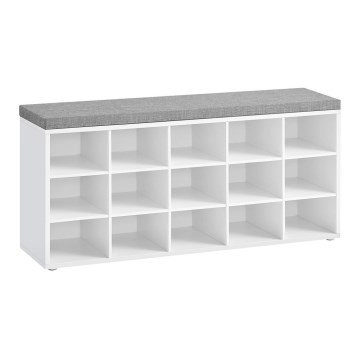VOREN Shoe Cabinet 105x48x30 cm White/Grey