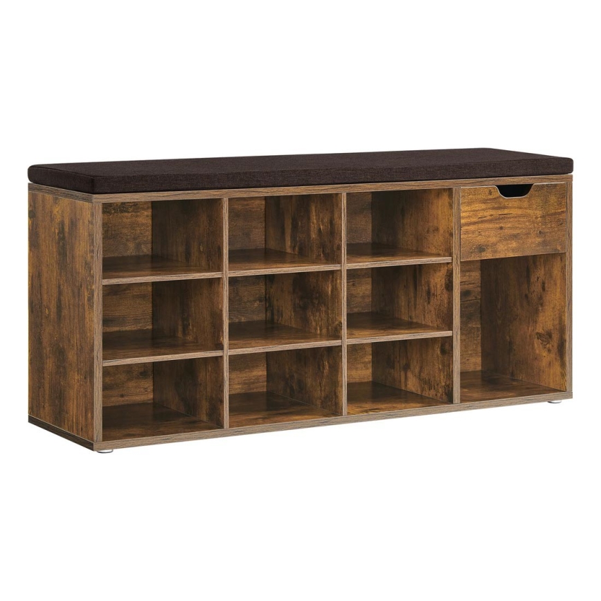 VOREN Shoe Cabinet, Brown/Black