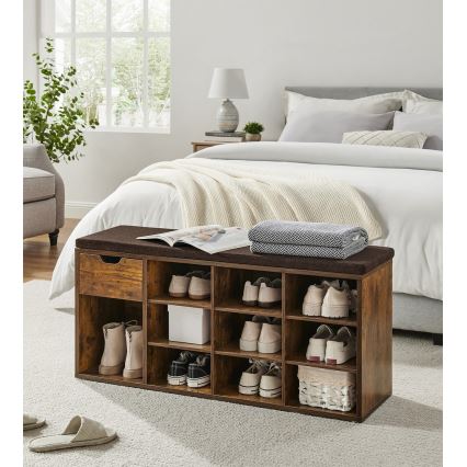 VOREN Shoe Cabinet, Brown/Black
