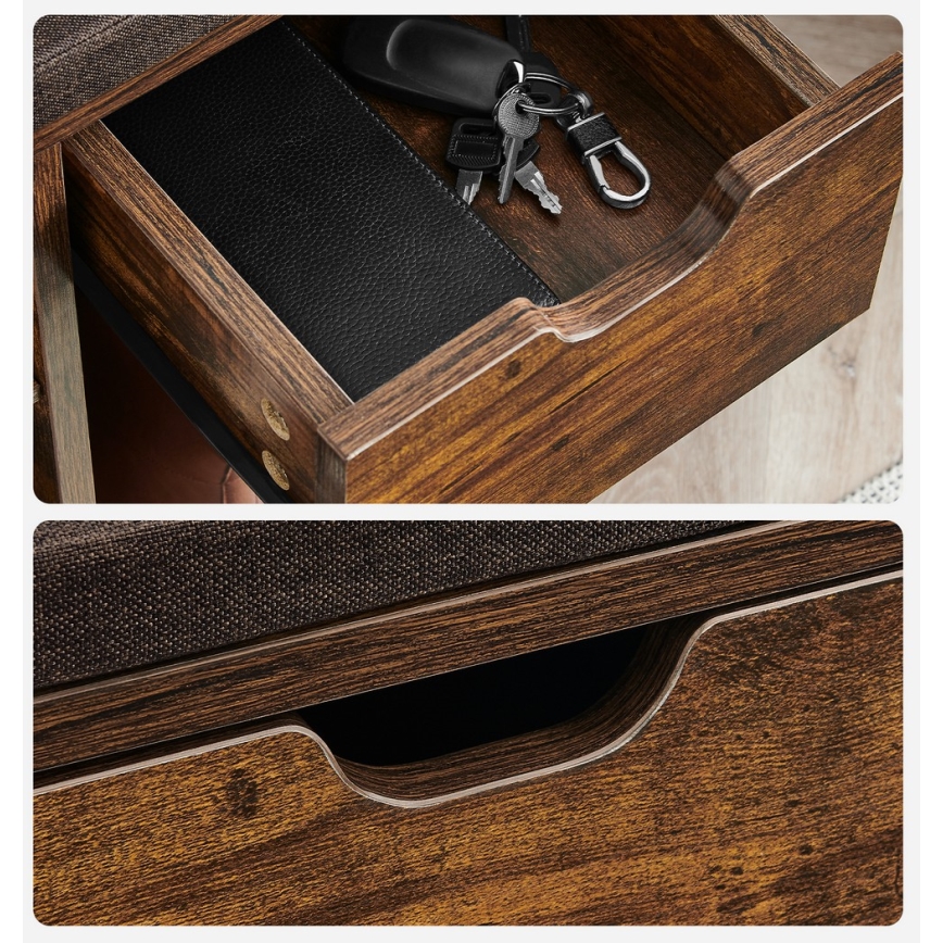 VOREN Shoe Cabinet, Brown/Black