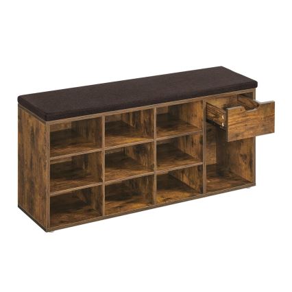 VOREN Shoe Cabinet, Brown/Black