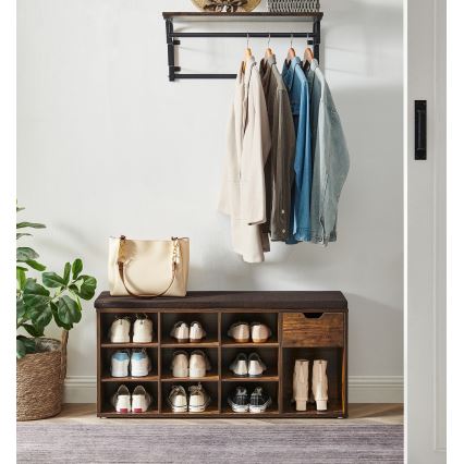 VOREN Shoe Cabinet, Brown/Black
