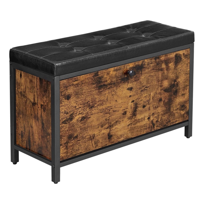 VOREN Shoe Cabinet, Brown/Black