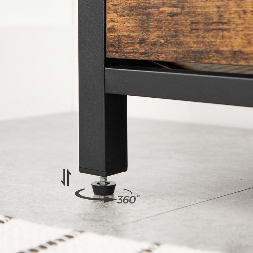 VOREN Shoe Cabinet, Brown/Black