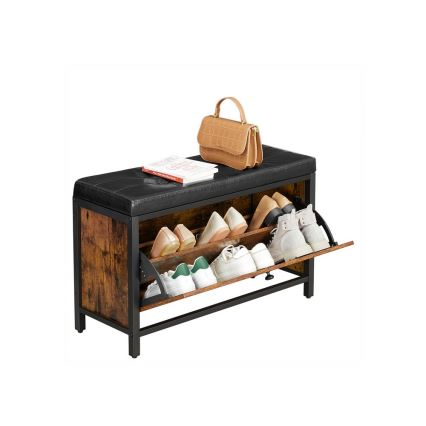 VOREN Shoe Cabinet, Brown/Black