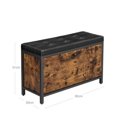 VOREN Shoe Cabinet, Brown/Black