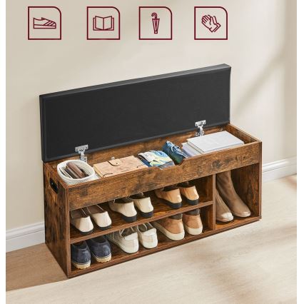 VOREN Shoe Cabinet Brown/Black