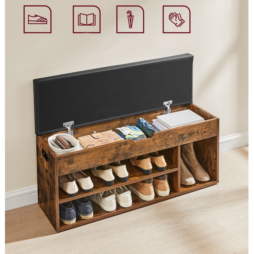 VOREN Shoe Cabinet Brown/Black