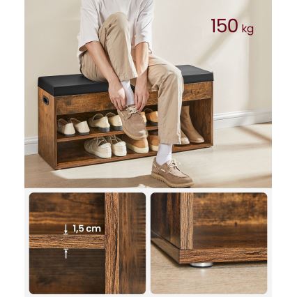 VOREN Shoe Cabinet Brown/Black