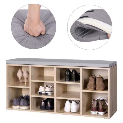 VOREN Shoe Cabinet - Brown/Grey
