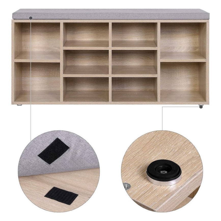 VOREN Shoe Cabinet - Brown/Grey