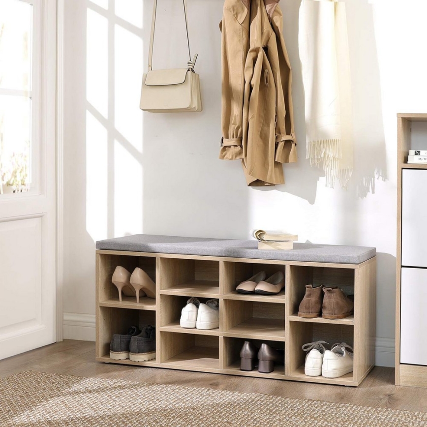 VOREN Shoe Cabinet - Brown/Grey