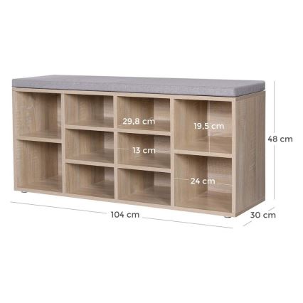 VOREN Shoe Cabinet - Brown/Grey