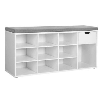 VOREN Shoe Cabinet, White/Grey