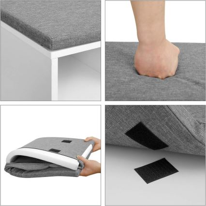 VOREN Shoe Cabinet, White/Grey